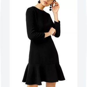 & Other Stories long-sleeve Little Black Ruffle Hem‎ Cocktail Evening Dress Sz 6